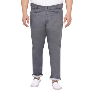 Jean en denim gris coupe droite pour homme, taille mi-haute, coupe classique, décontracté, en coton, style automne, nouvelle collection avec poches - Product Image 1