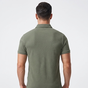 Chemise décontractée à manches courtes en jersey 100 % coton de haute qualité, brodée, séchage rapide, avec fermeture éclair, service OEM, personnalisation sur le devant - Product Image 2