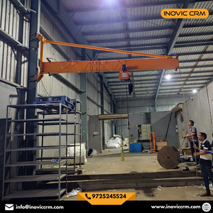 Grúa de Brazo Giratorio Industrial INOVIC CRM de 1 Tonelada, Montada en Pilar |   Polipasto Eléctrico Motorizado Trifásico con Alcance de Brazo de 5m y Elevación de 3m - Product Image 2