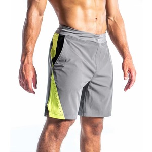 Men's Gray Quick Dry Board Shorts With Side Stripe <b>Elastic</b> Waist Mid Length Casual Sport Shorts - Product Image 4