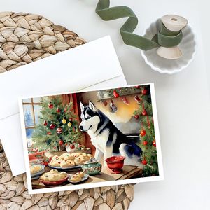 Lunatique Siberian Husky Christmas Cookie Image sur A7 Taille 5x7 Cartes vierges Pack de 8 avec enveloppes pour notes de voeux - Product Image 2