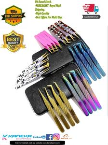 Pince à épiler pointue à 90 degrés personnalisée Marque privée Volume de cils en acier inoxydable Extension de cils Isolation russe - Product Image 6