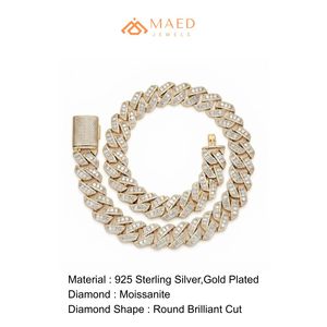 Gold Cuban Link Moissanite Chain <b>Necklace</b> for Men Iced Hip Hop Luxury Engagement Anniversary Gift Fashion Jewelry <b>Statement</b> - Product Image 6