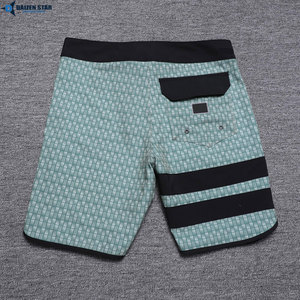 DAIZEN STAR Men's Green Geometric Print Board Shorts Mid Waist Drawstring Quick Dry Swim Trunks Casual Woven Polyester Fabric - Product Image 2