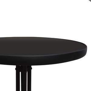 Ensemble bistrot empilable 3 pièces en rotin PVC noir, acier et verre pour mobilier de patio - Product Image 4
