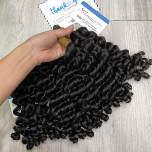 Cabello Humano Rizado al Vapor, Color Negro, 100% Cabello Humano Vietnamita, Listo para Enviar, Proveedor de Confianza - Product Image 4