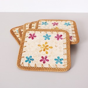 Square <b>sage</b> <b>green</b> rattan table mat eco-friendly <b>placemats</b> great deal decorative tableware accessory - Product Image 6