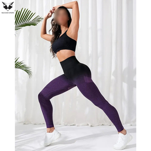 High-Waisted Women Sports Compression Leggings, Color Block <b>Tummy</b> <b>Control</b>, Yoga Pants, For Fitness & Workout - Product Image 5