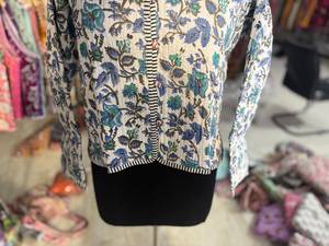 Chaqueta de algodón con bordado floral para mujer, manga larga, para primavera, con patrón de bordado a mano, estilo elegante, regalo para ella. - Product Image 3