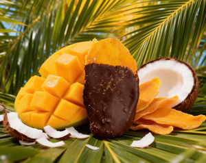 Natural Mango Dried Fruit Coated <b>Chocolate</b> (Black/White) Juicy Sliced Dried Mango Gift Pack - Product Image 2