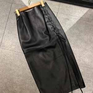 Jupe midi en cuir véritable pour femme, de qualité supérieure, douce et confortable, design tendance, service OEM ODM, étiquette privée, échantillon disponible - Product Image 4
