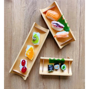 Bandeja de Servir en Forma de Bote, Hecha a Mano con Bambú Natural Ecológico, Estilo Artesanal Japonés, para Sushi, Sashimi y Postres - Macy - Product Image 2