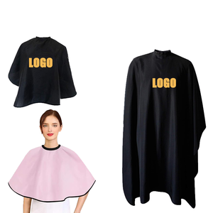 Professional Hairdressing Cape Set Black Polyester Water-Resistant Barber Salon Apron Robe and Cutting Cape with Logo - Product Image 4