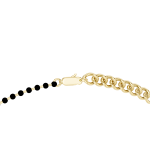 Collier Mangalsutra en or jaune avec diamants de laboratoire et diamants ronds sertis en clos |   Bijoux de mariage élégants - Product Image 3