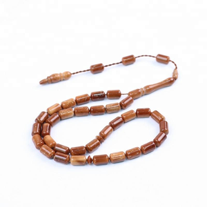 33 cuentas redondas de madera Kuka de 7x10 mm, cuentas de rosario, cuentas de tasbih - Product Image 1