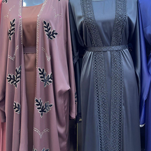 Abaya de Alta Calidad, Modesta, Estilo Dubái, con Cuentas y Lentejuelas, Manga Larga, Tradicional Musulmana, Hecha a Mano, para Boda, de Poliéster Transpirable, Cuello en V, para Mujer - Product Image 1