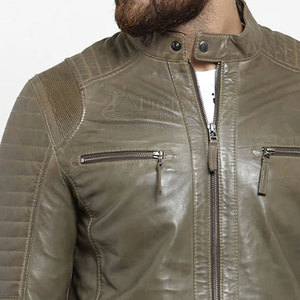 PURITY SPORTS Best Quality High Street Men's Casual <b>Winter</b> <b>Leather</b> <b>Jacket</b> Zipper Closure Stand Collar Windproof Breathable - Product Image 5