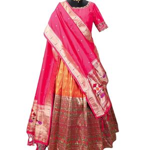 Latest Designer Jacquard Silk Zari Weaving Work Lehenga Choli High Quality Cotton Silk for Adults for Wedding Party by Fab Zone - Product Image 1
