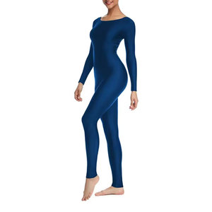 Combinaison longue à manches longues unie pour femme, taille haute, effet ventre plat, col rond, coupe ajustée, toutes saisons - Product Image 5
