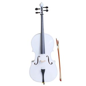 Cello professionnel 4/4 fait main avec accessoires en ébène, archet en bois, colophane, chevalet et sac blanc - Product Image 1
