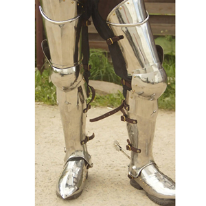 Armure de jambe complète médiévale en acier, faite à la main, de style gothique, avec sabaton, pour reconstitution historique, protection de jambe, armure de chevalier et costume de la Renaissance - Product Image 1