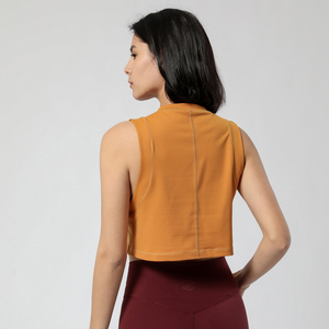 Tops Cortos de Secado Rápido para Mujer, Tops de Verano sin Mangas, Top Básico Acanalado con Impresión de Logotipo Personalizado - Product Image 4