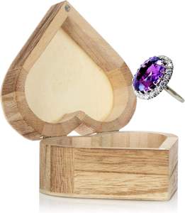 Retro Heart Shaped Wooden <b>Makeup</b> <b>Storage</b> <b>Box</b> with Magnetic Buckle Love <b>Box</b> Desktop Organizer for Daily Cosmetics Accessories - Product Image 3