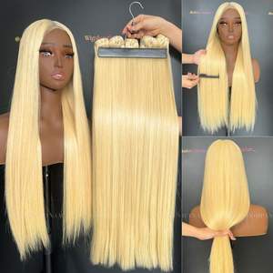 Perruque prêt-à-porter en cheveux humains vietnamiens super doublement étirés sans colle pré-plumés style droit taille complète pour perruque complète en dentelle suisse - Product Image 6