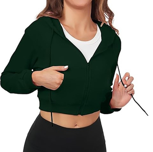 Custom Made Cotton Fleece Crop <b>Top</b> Hoodie for Women Breathable Drop-shoulder Design Hooded Collar for <b>Winter</b> Custom Logo - Product Image 1