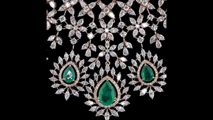 Bridal <b>Statement</b> <b>Necklace</b> Lab Grown Diamonds IGI Certified Rhodium Plated Ethnic Wedding & Party Jewelry for Women - Product Image 4
