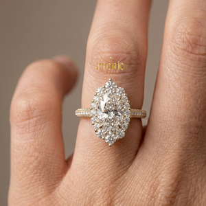Luxury Marquise Halo Engagement <b>Ring</b> in 18K Gold Elegant <b>Statement</b> <b>Ring</b> for Women - Product Image 1