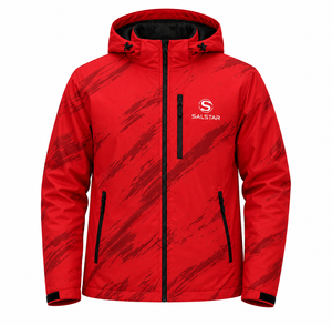 Veste softshell rouge pour homme, personnalisée, imperméable, coupe-vent, à capuche, pour activités de plein air – Veste de sport d'hiver légère à fermeture éclair intégrale, sublimation - Product Image 3