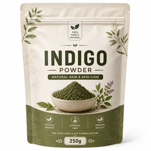 Poudre de feuilles d'indigo de qualité cosmétique, 250g, 100% naturelle, à base de plantes, qualité supérieure, fournisseur en gros d'Inde - Product Image 1