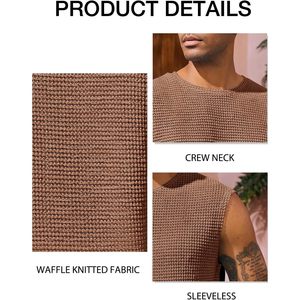 2025 Men's <b>Waffle</b> Cotton Tank Tops Sleeveless Athletic Muscle Summer Beach Hippie <b>Shirts</b> Hood XL Hip Hop 3D Blank for Gym Use - Product Image 3