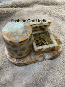 Brûleur d'encens Bakhoor en bois et résine époxy 100% naturelle, fait main en Inde, écologique, pour la maison et l'hôtel, diffuseur d'aromathérapie, rangement - Product Image 4