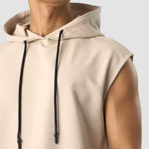Haut de gamme : Sweat à capuche sans manches 100 % coton pour homme, idéal pour l'hiver, avec logo personnalisé, anti-boulochage, respirant et écologique - Product Image 6