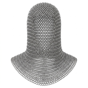 Capucha de malla de aluminio medieval con cadena, armadura de malla de cadena, disfraz renacentista - Product Image 1