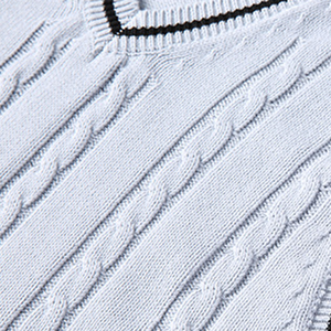 Pull de cricket en molleton 100% coton, tricoté en maille rasée, respirant, printemps-hiver, personnalisable, col en V, tendance - Product Image 6