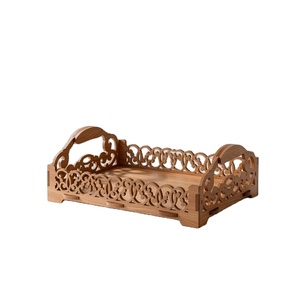 Bandeja de MDF negra con asa, estilo nuevo, corte láser, acabado envejecido, para decoración del hogar. - Product Image 6