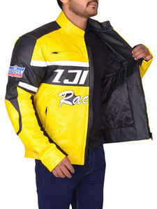 Veste en cuir élégante pour homme, style motard, en cuir de vachette de haute qualité, imperméable, écologique, multi-usages - Product Image 2