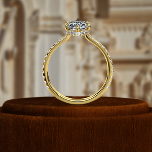 Anillo de Compromiso con Diamante Cultivado en Laboratorio de 1.5CT, Anillo Solitario con Diamantes Pavé, Anillo de Promesa con Diamante Certificado por IGI, Anillo con Banda de Diamantes Semi-Pavé - Product Image 4