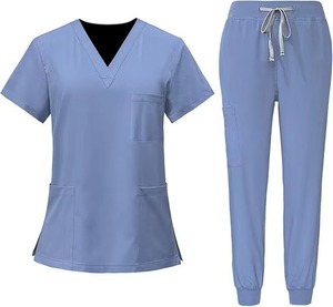 Men's KRAVEN SPORTS Cotton <b>Jogger</b> Medical <b>Scrub</b> Set V-Neck Healthcare Uniform Nursing Hospital Workwear Suit New Arrival - Product Image 3