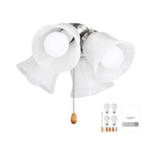 Kit d'éclairage pour ventilateur de plafond, quatre lumières 3000K 750lm, avec interrupteur à chaîne, pièce de rechange pour salon et chambre à coucher - Product Image 1
