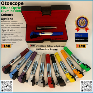 Otoscopio Profesional Manual de Fibra Óptica Azul, Equipo de Diagnóstico para Cirugía General y Uso Hospitalario - Product Image 4