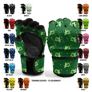 Gants de sparring robustes à soutien lombaire pour le combat, couleur unie, en cuir PU personnalisé, imprimés sur mesure - Product Image 1