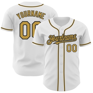 Wholesale Best Selling OMMIZ INDUSTRY Custom <b>Graffiti</b> Pattern Black-Gold 3D Authentic Baseball Jersey - Product Image 3