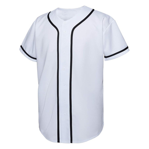 Camiseta de Béisbol Blanca Unisex de Manga Corta con Botones al Frente, Color Sólido, Transpirable, de Poliéster, Ropa Deportiva para Adultos, Corte Regular - Product Image 2