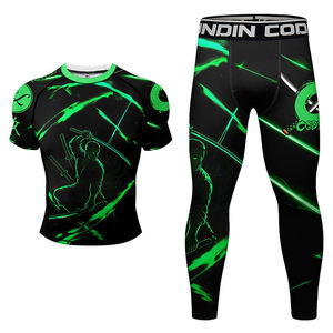 Pantalones de Compresión INDIN COD para Hombre, Estampado Negro y Verde, Secado Rápido, Leggings Largos, Protección UPF50+, Antibacterianos para Adultos - Product Image 6