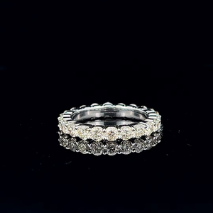 Elegante anillo de banda de eternidad de oro de 10KT, diamantes cultivados en laboratorio, regalo de joyería de aniversario de boda de diamantes completos para mujer - Product Image 1