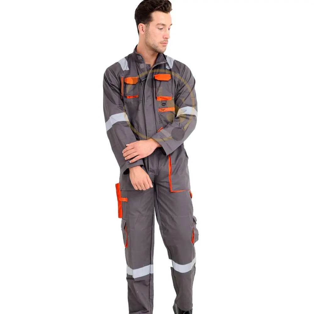 Combinaison de travail sur mesure uniforme de travail vêtements de sécurité en coton et polyester grande taille vêtements de travail de sécurité respirants